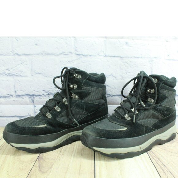 LL Bean Black Suede Lace Up Insulated Waterproof Hiking Boots Size 11.5 M main image 6